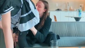 Lesbian maids destroyed by two mean trans boss butches with huge dicks rough freeuse anal