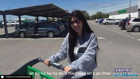 Rich stranger fucks me in his car after meeting at the supermarket