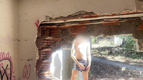 urbex fun - 2 amateur guys exploring naked an abandoned building and jerking off