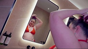 Helpless BBW gets bound and vibed