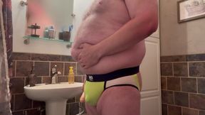 Jockstrap chub fucks himself with dildo!