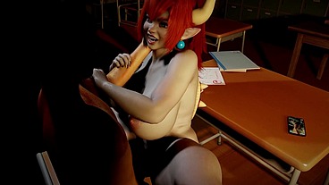 Bowsette Rides Dick on a Chair Cowgirl - Super Mario Porn Parody