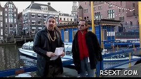 Sexy dude takes a trip and visites the amsterdam prostitutes