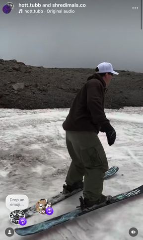 Snowboarding in the snow