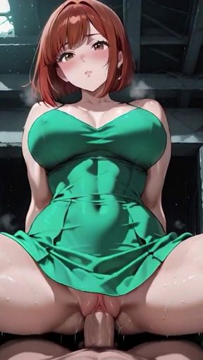 Redhead Anime Girl Fucked Hard in Ruined Factory - Dripping Cum All Over Her Big Ass   Clip 1