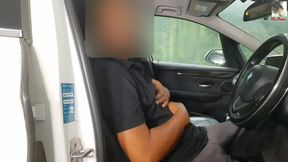 Sri Lankan babe strokes big cock in real car backseat
