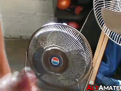 Amateur stud Gage strips underwear to masturbate his tall uncut cock