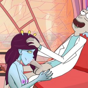 Rick&#039;s Lewd Universe - Blue skinned chick being banged