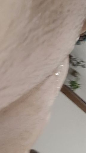 I end up ejaculating large jets of thick and I spread it on me   Clip 1