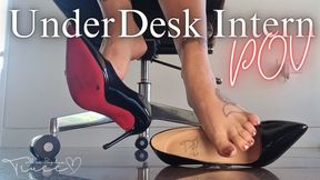 Under Desk Intern Foot Worship POV