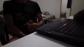 Really Horny Dirty gay jerking off Big Dick While Moaning at work