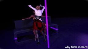 Asian stripper flirts with big dick before getting fucked
