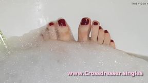 my hot feet and red Nail Crossdresser TV