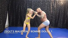 Naughty Bonnie Dolce gets dominated in maledom scene