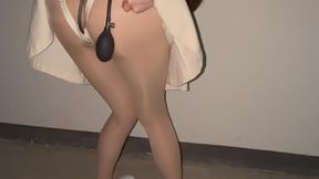 Outdoor staircase climax wonder + Inflatable anal plug