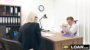 ”Blonde Daruma Rai uses her tight holes to get a big loan”