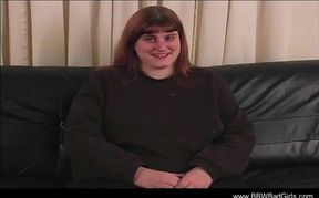 Redhead amateur BBW sloppy handjob