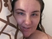 Shower tease.