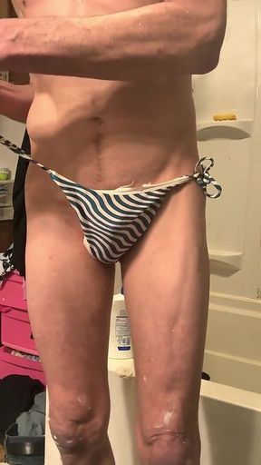 Cdmichelle Wearing Blue & White Bikini