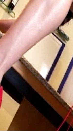 Sexy Skinny Shemale Fucked in Tight Asshole by Fitness Trainer