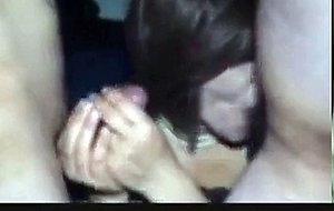 Mature Asian CD sucking 2 cocks