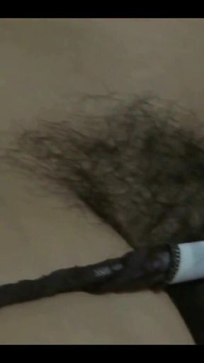 Watching on the Hairy Pussy of My Latina Wife, Beautiful While Resting on Her Bed