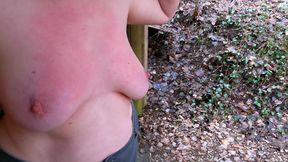 Whipping Her Tits When Put off Her Winter Jacket