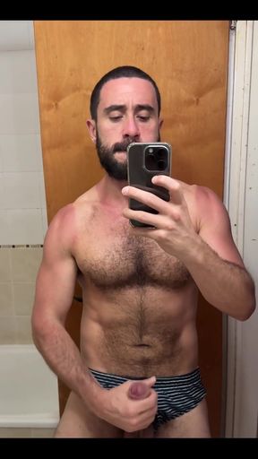 I Always Come Home Horny From Training and I Like to Touch My Dick in the Mirror