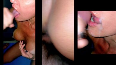 Gorgeous Annick plays with her big clit, fucks Doggystyle, does a blowjob and takes cum in her mouth