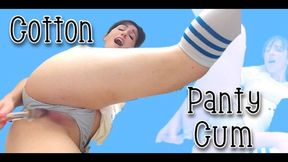 Cotton Panty Play with Glass Dildo Orgasm WMV