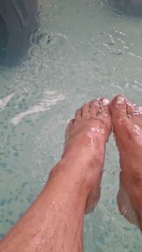 Hot wet bare feet