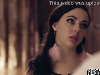 Lascivious petite teen manipulates her married mature lover to pound her instead of his wife