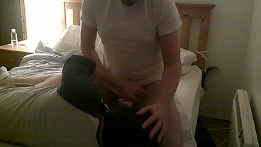 Straight sucks gay cock eats cum