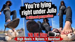 4K Clip | You’re Lying Right Beneath Julia’s Elegant High Heels | Teddy POV, Nylons & Bare Feet