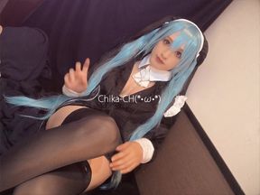 A video of a cosplay quietly masturbating