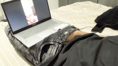 My friend fingers herself watching me and my husband fuck