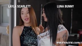 Private com - Luna Bunny in an anal threesome with her future husband and Layla Scarlett