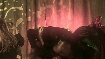 Three Babes Share a Studs Cock For Reverse Gangbang Fun