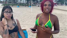 I called two girls over to the beach to film porn and offered them money  Do you think they&#8242;d accept?