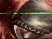 PMV- Sexy redhead sucks Huge cock in her gas mask