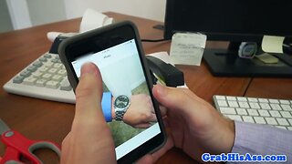 Stud boss drills hunk on top of desk