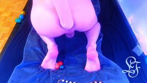 ass filled with balls and eggs