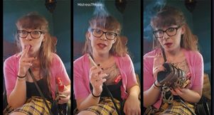 Your smoking girlfriend dirty talks you