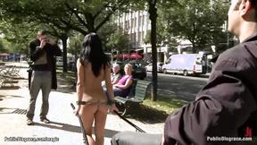 Naked Euro babe pulling chariot