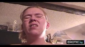 German housewife puts her big tits in the vacuum cleaner