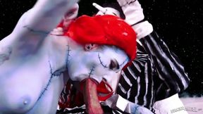 Jack Skelligton makes out with Sally in Nightmare before Xmas porn parody