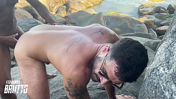 Fernando Brutto dando gostoso na praia de Abric&oacute_