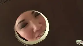 London Keyes is working hard on the dick protruding from the fame hole