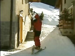 Rita Faltoyano skiing and getting fucked in the ass