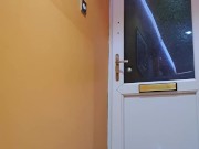 Sissy latex maid teasing the delivery guy (Behind the Scenes BTS)